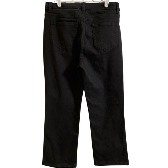 Denim & Co Black Straight Leg Jeans Stretch Denim Size 6 | Inseam 24.5 - Picture 2 of 3